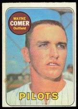 1969 TOPPS WAYNE COMER RC SEATTLE PILOTS #346 VG+ - WAX
