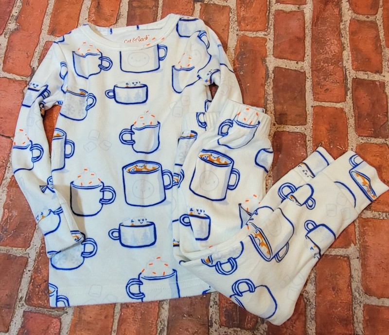 Cat & Jack Sz 2t Super Soft Toddler Pjs Pajama Set Hot Cocoa