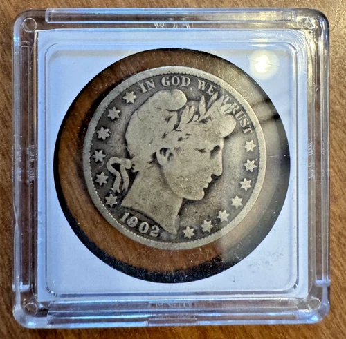 1902  Barber Silver Quarter U.S. 25c - starting at melt value