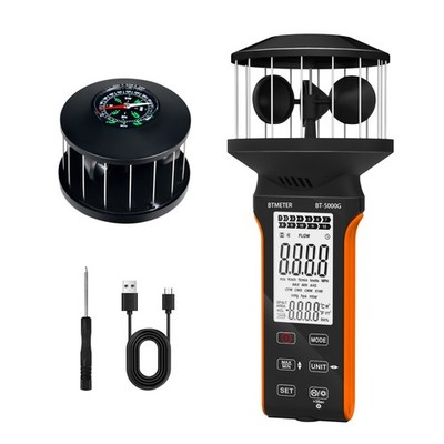 Windgeschwindigkeitsmesser Windmesser Digital Anemometer LCD Kompass Temperatur