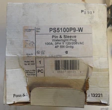 PASS&SEYMOUR P/N:PS5100P9-W P/S PLUG 100A 120/208VAC 4P 5W 3PH WATERTIGHT