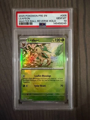 PSA 10 Leafeon (Master Ball Pattern) 005/131 Sv: Prismatic Evolutions Holo