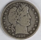 F 1908 O Barber Half Dollar