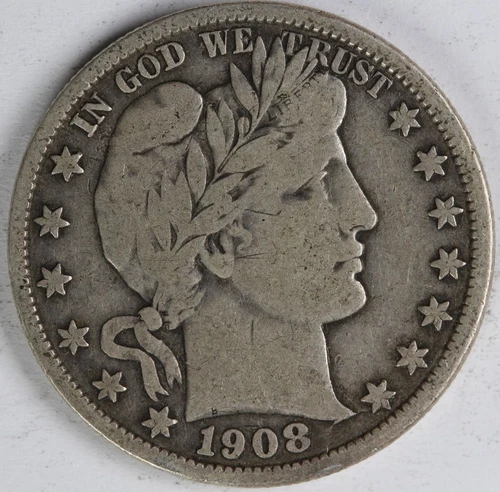 F 1908 O Barber Half Dollar