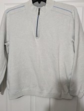 Tommy Bahama Men  s 1/4 Zip Pullover Sweater Gray Marlin Logo Size L