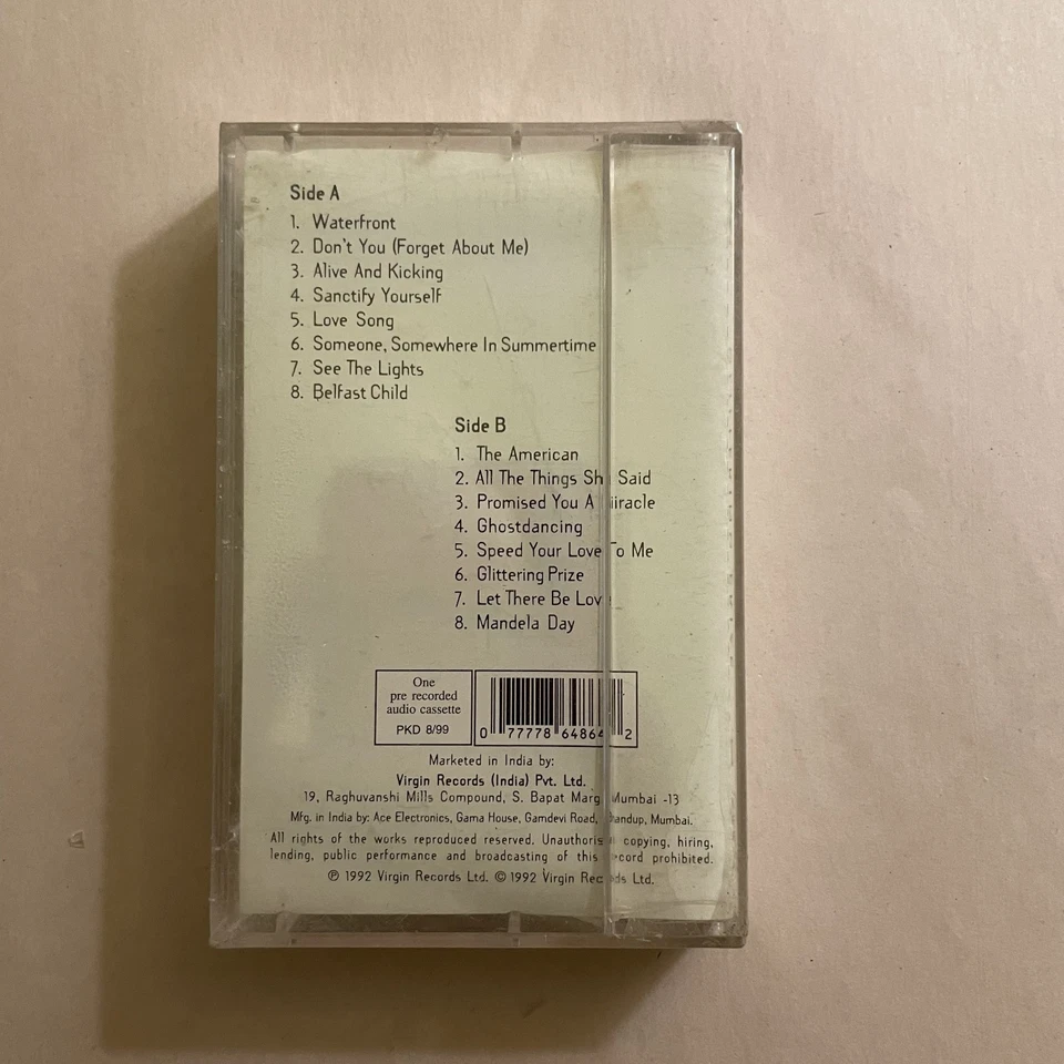 Simple Minds - Glittering Prize (Cassette, Made in INDIA) SEALED - Image 3 of 3