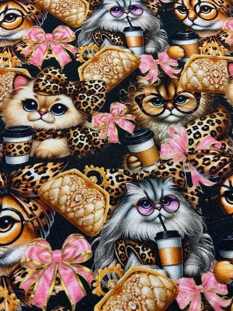 French Terry angeraut "Leo Cat´s" - Bild 2 von 4