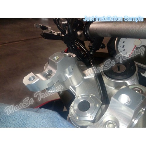 Handlebar Bar Riser Kit 25mm Up & 20mm Back Silver Fit 2013-2019 BMW S1000R K47 - Picture 8 of 8