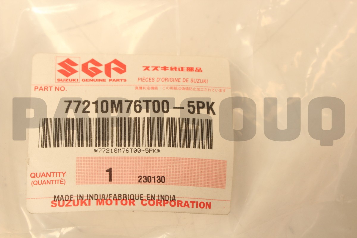 77210M76T005PK Genuine Suzuki GUARD ASSY,FR FENDER SPLASH,R 77210 