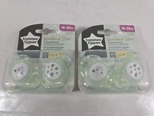 Lot of 2 Tommee Tippee Woodland Stars 18-36m 4-Pacifiers Glow n Dark orthodontic