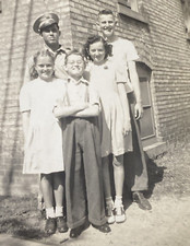 1940s WWII Military Man Soldier  Children Boys Girls Original Real Photo P16z41