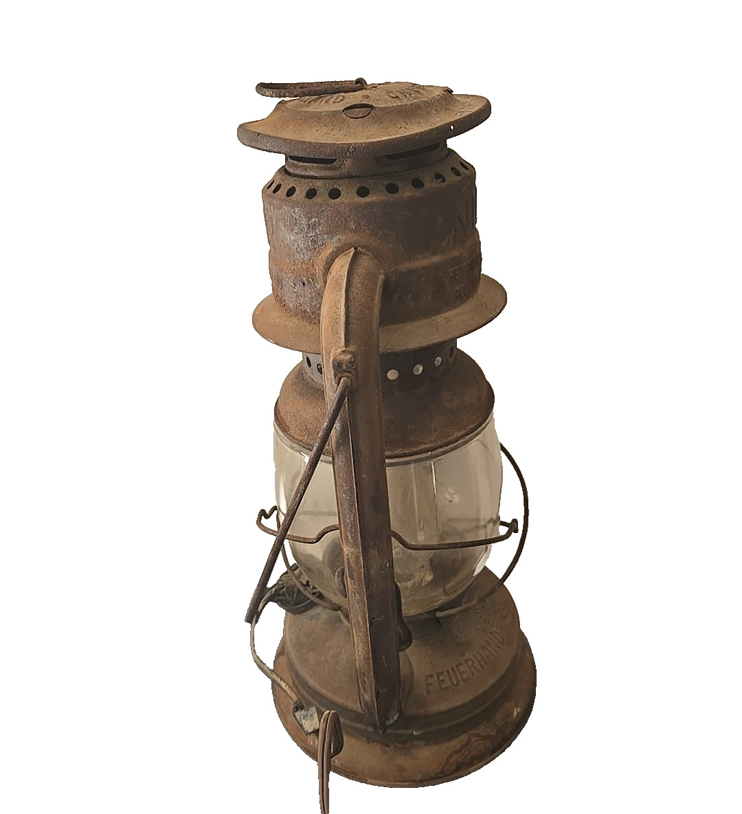 Vintage Nier Feuerhand 260 Lantern Germany Kerosene Oil Lamp Wired Globe WWII