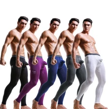 Men's Thermal Underwear Pants Warm Long Johns Leggings Base Layer Separate Pouch
