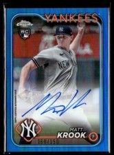 2024 Topps Chrome Rookie Autographs Blue Refractor Matt Krook Auto 060/150
