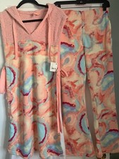 Free People Movement NWT All That Printed Set Womens XS Pink Hooded Tie Dye