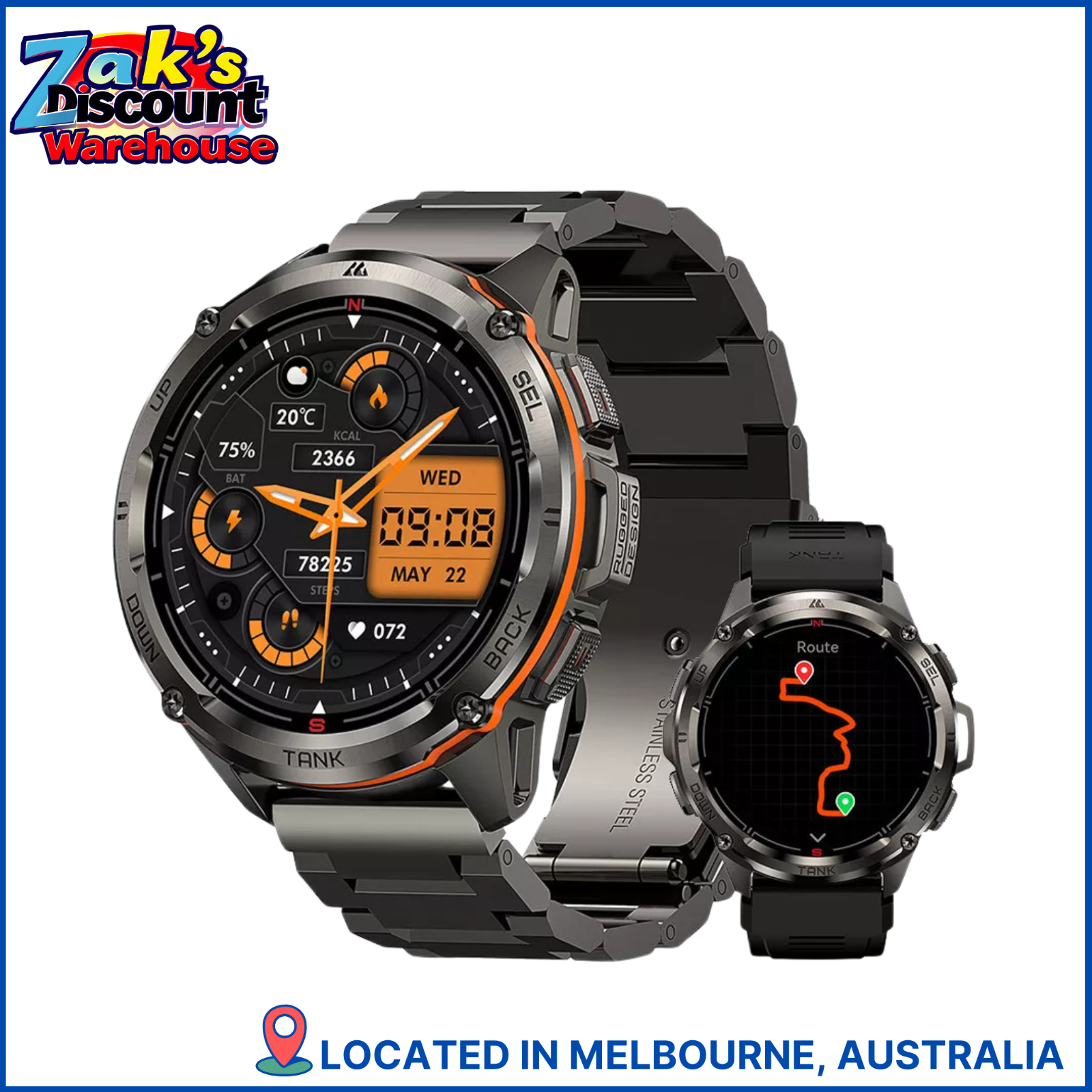2024 KOSPET TANK T3 Ultra GPS Smartwatch for Men with 470mAh Battery