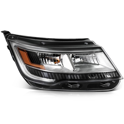 Pair Chrome Left & Right LED Headlights W/o LED DRL For 2016-2018 Ford Explorer - Picture 7 of 12