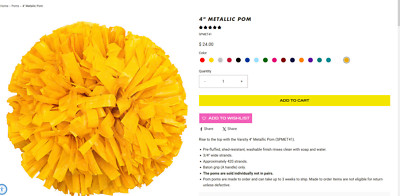 Varsity Shop Cheer Pom - Bright Gold 4''