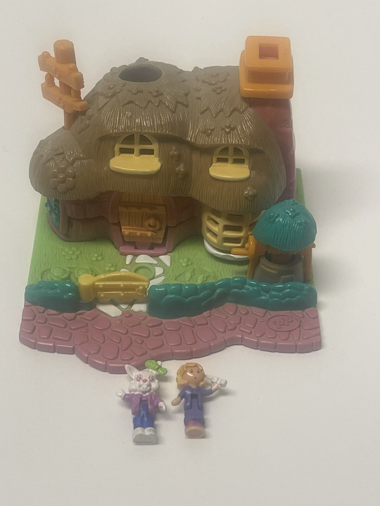 Polly Pocket Rabbit House w Figures Animal Wonderland Vintage Bluebird Toys 1994