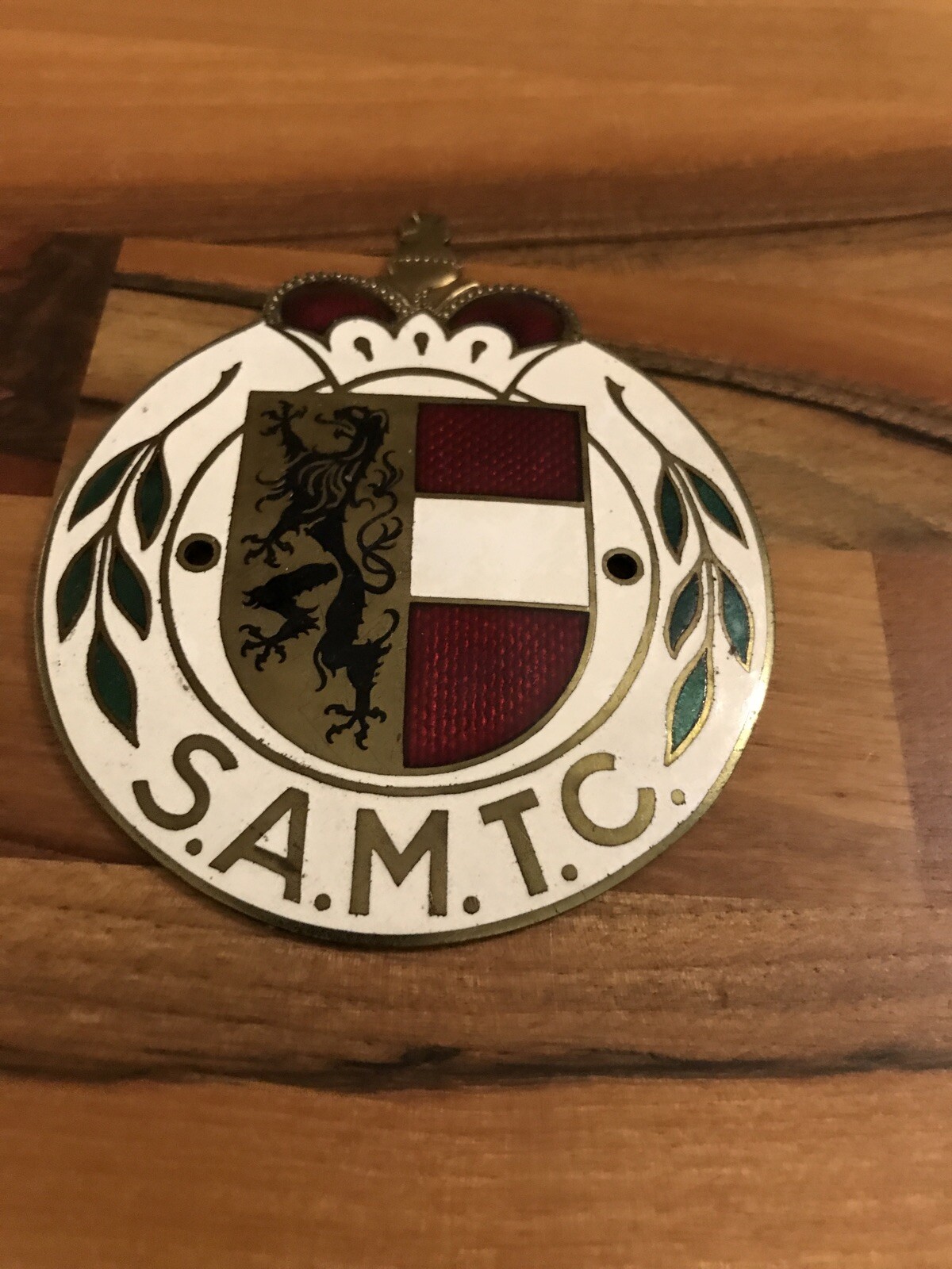 Alte Autoplakette Salzburg SAMTC Badge emailliert Oldtimerplakette