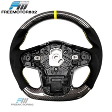 For 20-25 GR Supra A90 A91 CF & Alcantara Steering Wheel Yellow Stitching Stripe