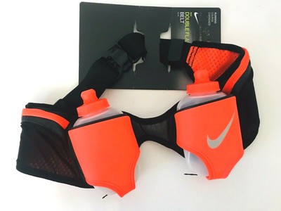 NIKE Double Flask Hydration Running Belt Black 10 oz Bottles Marathon Waistpack | eBay