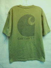 Carhartt Green Men's Short Sleeve Pocket T-shirt Original Fit Big Back Logo SZ M