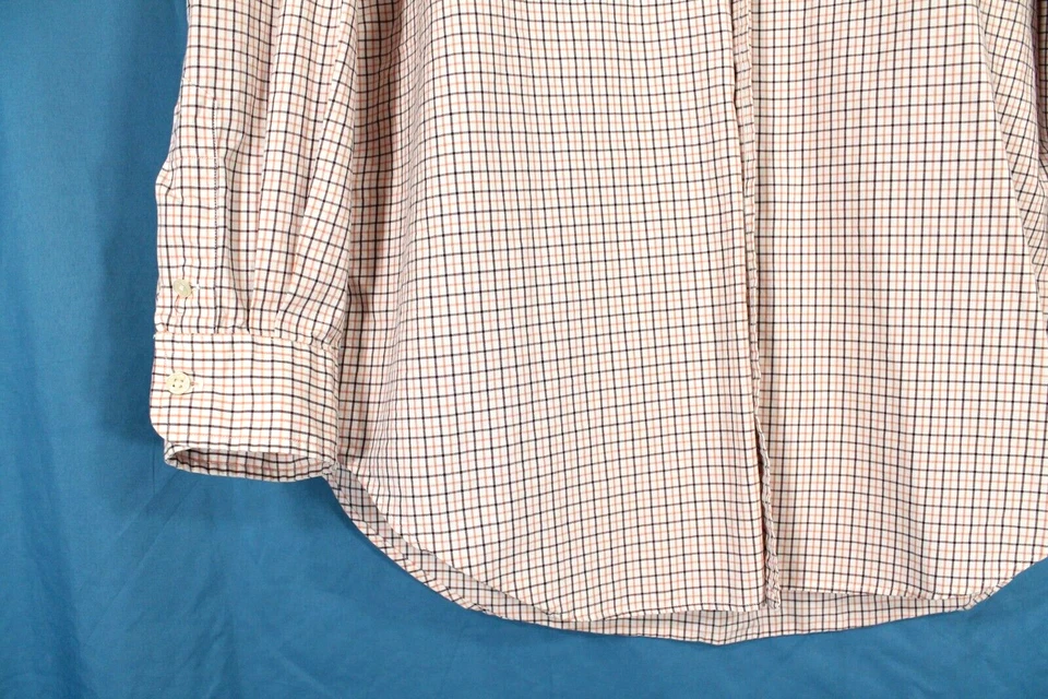 Camisa social RALPH LAUREN POLO marrom/laranja xadrez com botões CLASSIC FIT tamanho 16.5 - Imagem 4 de 4