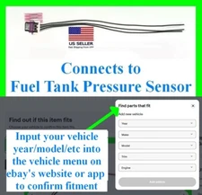 fits Chevy GM GMC Fuel Tank Pressure Sensor Connector Plug Harness Wiring Gas