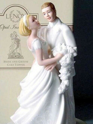 Lenox Bride & Groom Wedding Cake Topper Figurine Opal Innocence 8''H New in Box