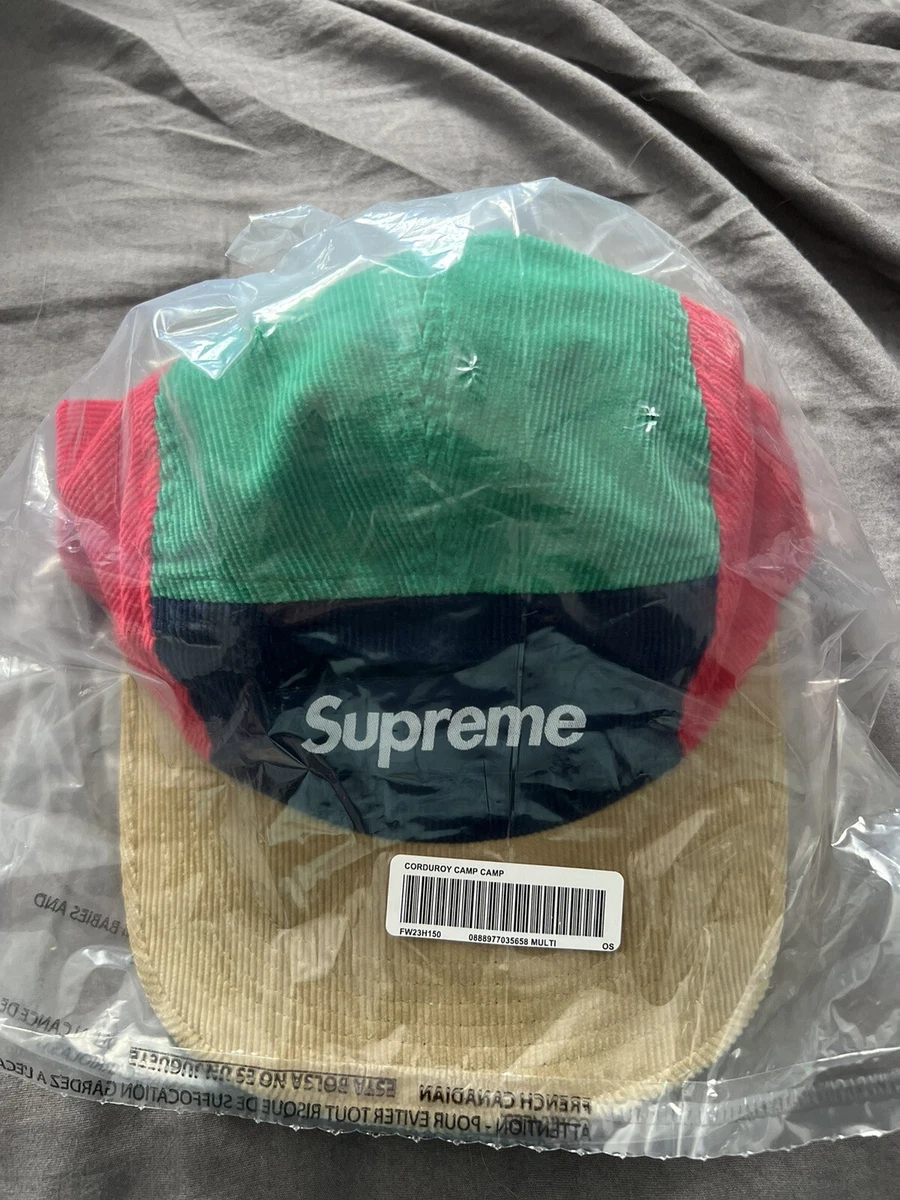 Supreme Corduroy Camp Cap Multi-Color FW23 Color Block Box Logo Camp Cap