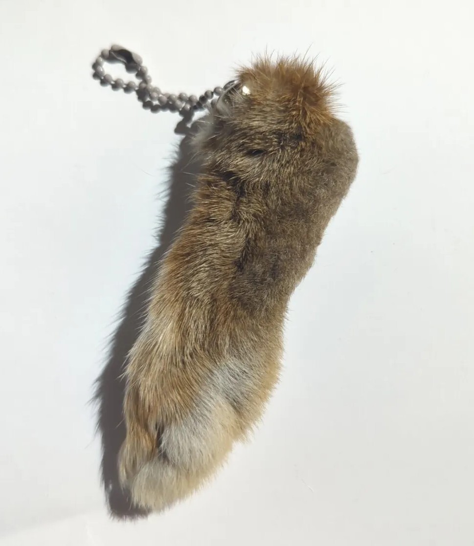 RABBIT FOOT KEY CHAIN lucky Rabbit Foot keychain Real *READ FULL