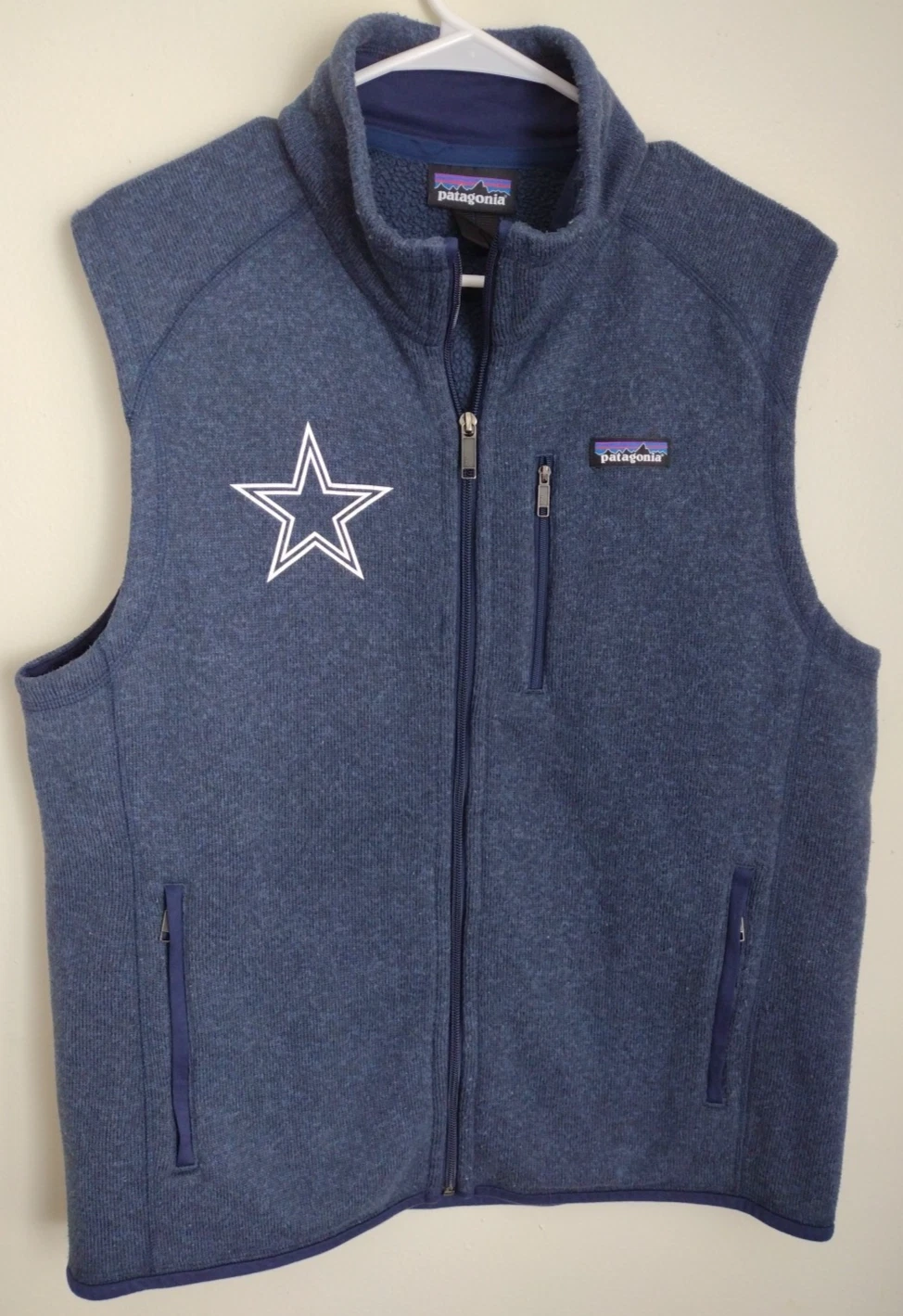 Patagonia Mens Better Sweater Fleece Vest Large Navy Blue Dallas Cowboys No Size