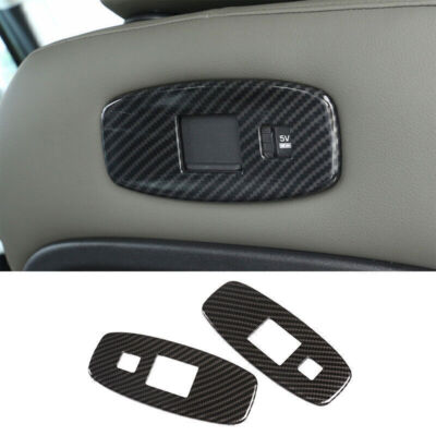 Fit For Defender 110 2020-2023 Carbon Fiber Rear Seat USB Switch Panel Trim 2pcs