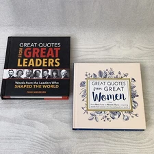 Great Quotes from Great Leaders/Women by Peggy Anderson Lot of 2 Hardcover Books