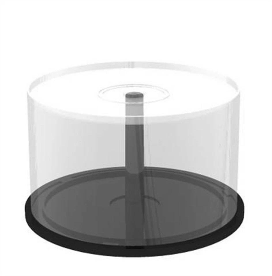 180 x CD DVD Plastic Cakebox for Holds 50 Disks New Transparent Black Bottom Tub - Image 3 of 4