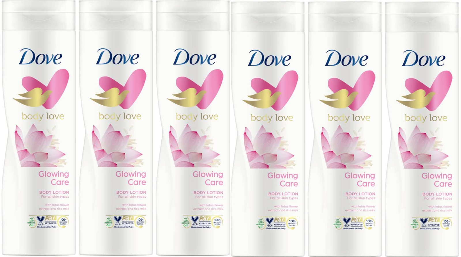 3 x Dove Body Love Glowing Care Body Lotion Cream Lotus Flower Rice Milk 250ml - Image 6