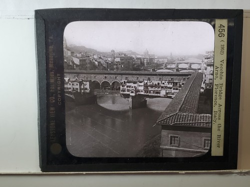 Ponte Vecchio, fiume Arno. Firenze, Italia, Stile 2 Lanterne Magiche Scivolo in Vetro - Foto 3 di 3