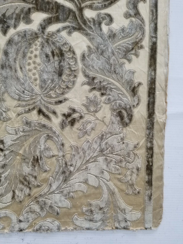 Vintage French Velvet Panel With Floral & Pomegranate Motifs 210x35cm - Image 2 of 4