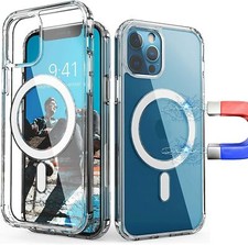 For iPhone 16 15 14 13 12 11 Pro Magnetic MagSafe Clear Crystal Case Soft Cover