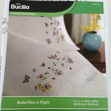 Bucilla Butterflies in Flight 2 Stamped for Embroidery Pillowcases 45076