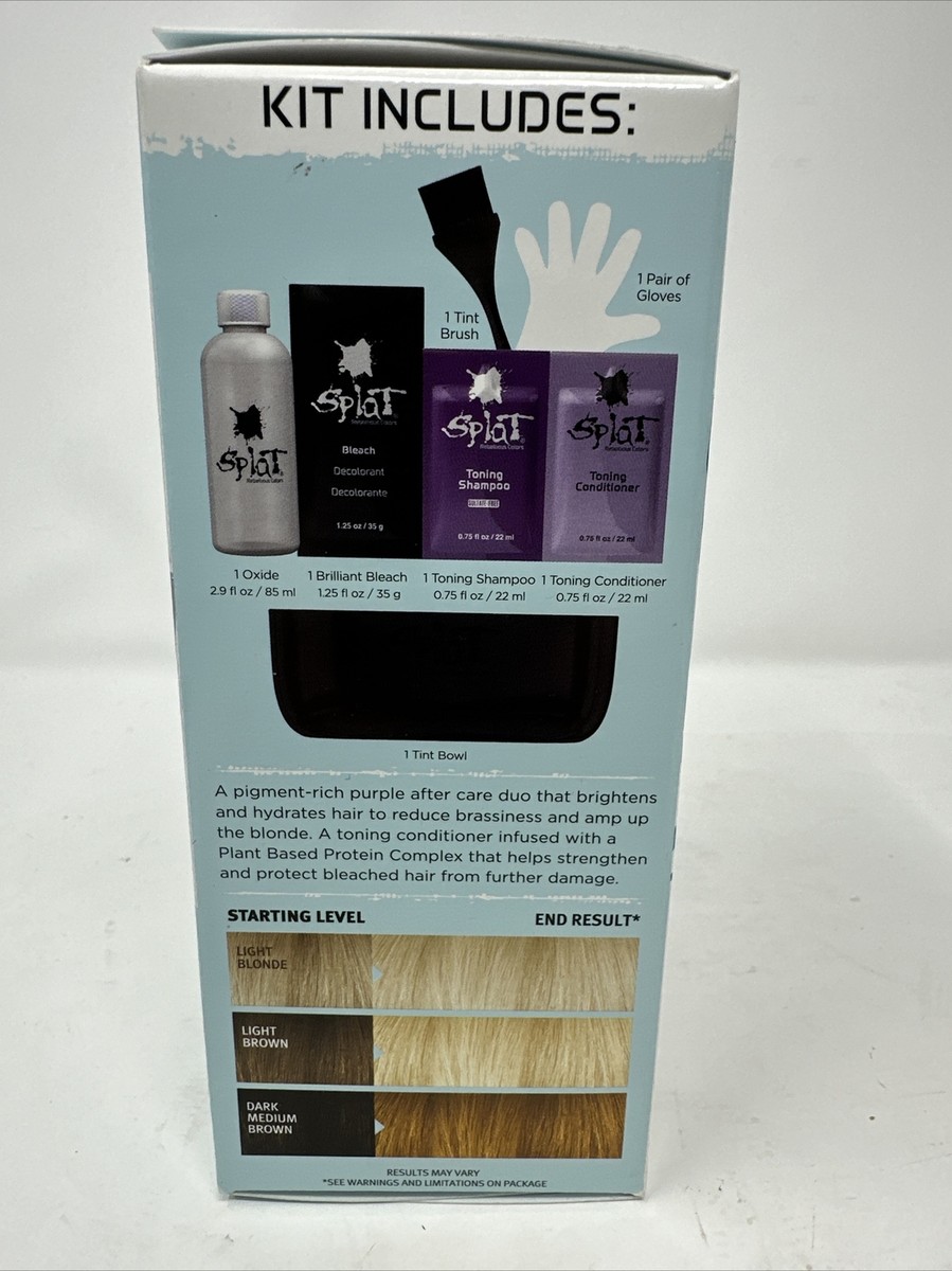 Splat Brilliant Bleach Kit Hair Color w/ Toning Shampoo