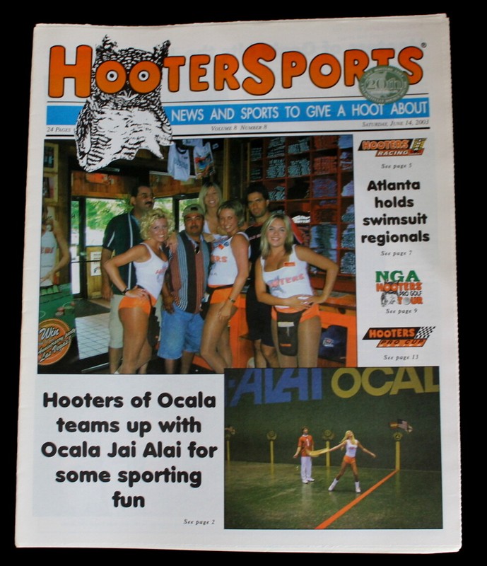 Hooters Newspaper Sexy Bikini Contest uniforn Racing Sports vintage