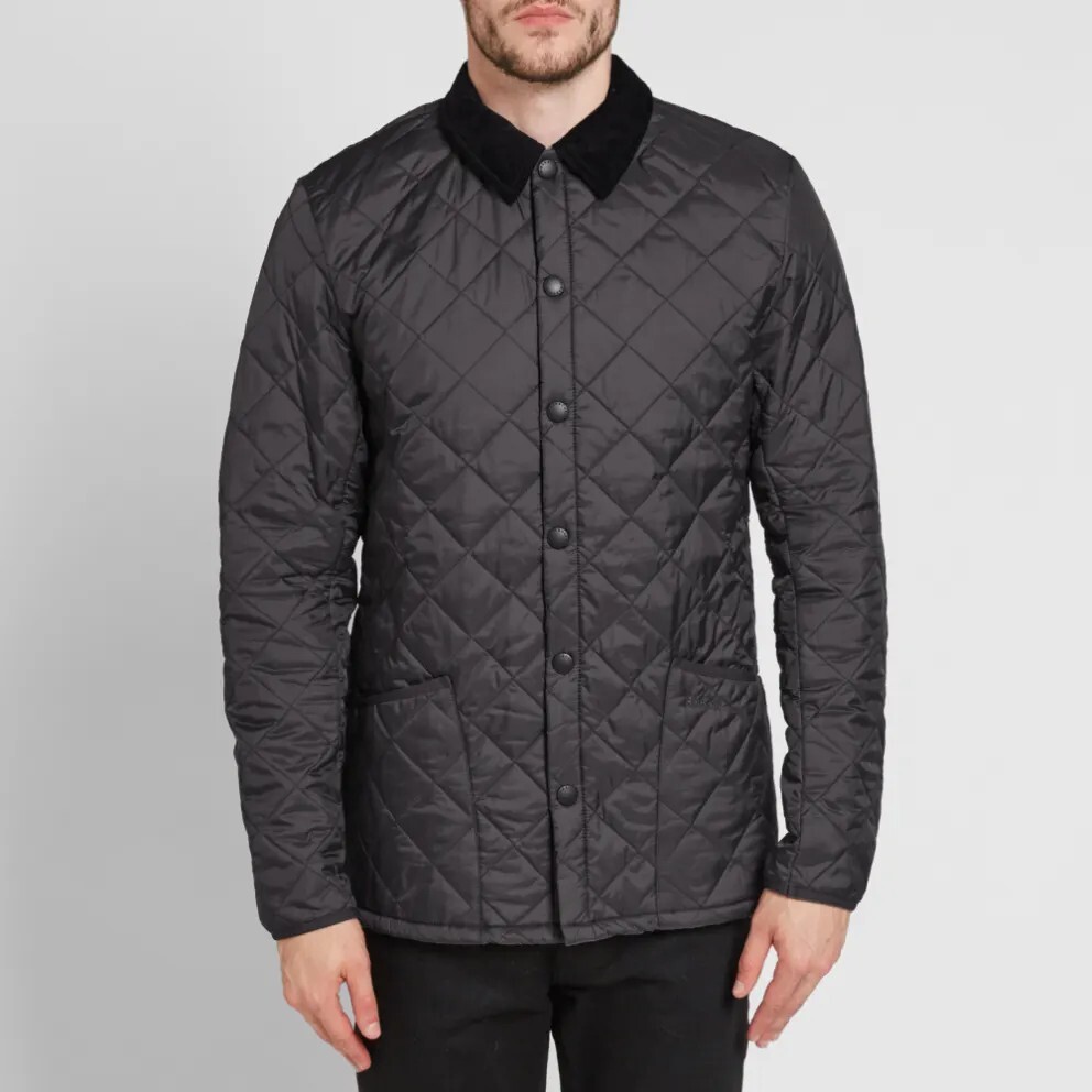 Barbour ダークグレー ジャケット Barbour Chelsea Mac Jacket Stone Tartan Gray / Black Men's Size