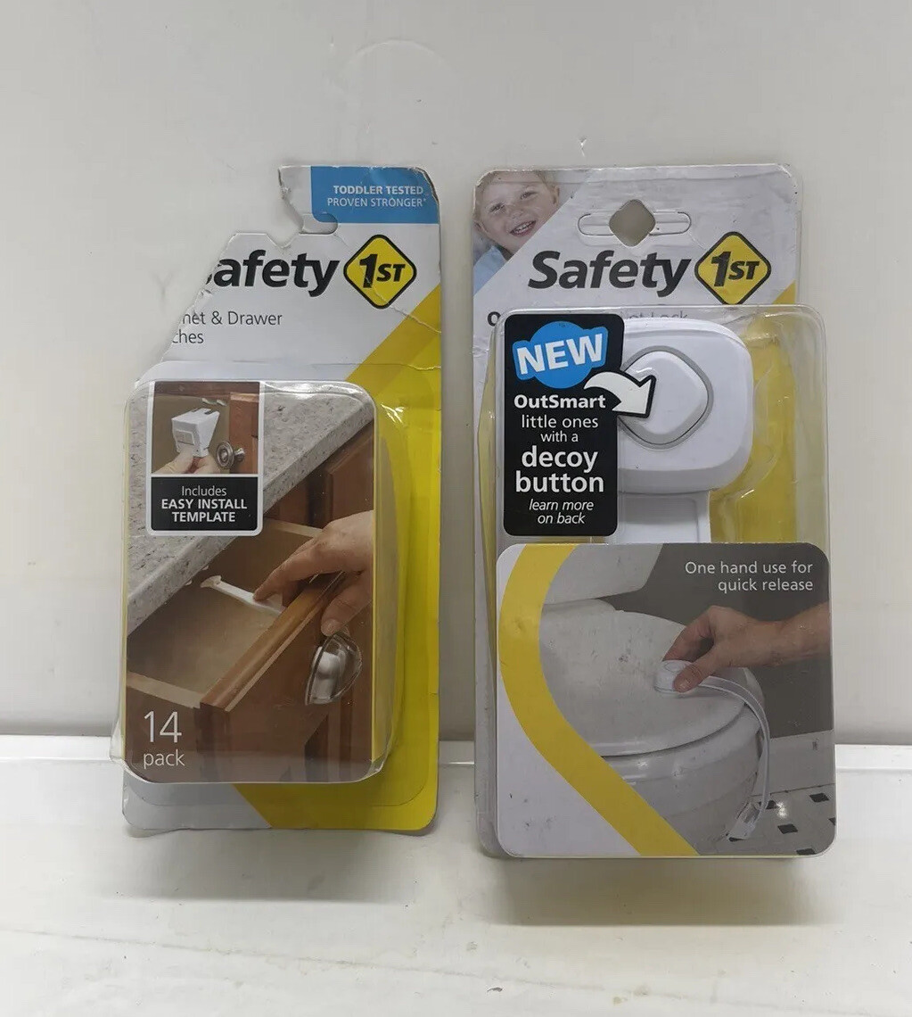 Lot of Safety 1st- Baby Proofing Outsmart Toilet Lock Cabinet/Drawer  Latches