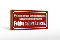 Holzschild Spruch 27X10 Cm SchöNster Fehler Seines Lebens Schild Wooden Sign