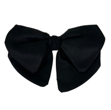 BLACK Clip On BOW TIE Wide Butterfly Pre-Tied  Ormond Vintage