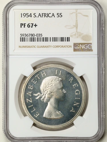 South Africa 5S 1954 Proof 5 Shillings KM# 52 PF67+ NGC 5936780-035