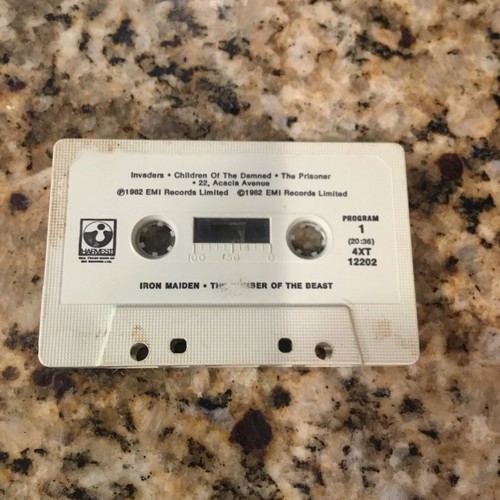 Iron Maiden - The Number Of The Beast (Cassette, 1982, EMI) 4XT-12202 ~ EX