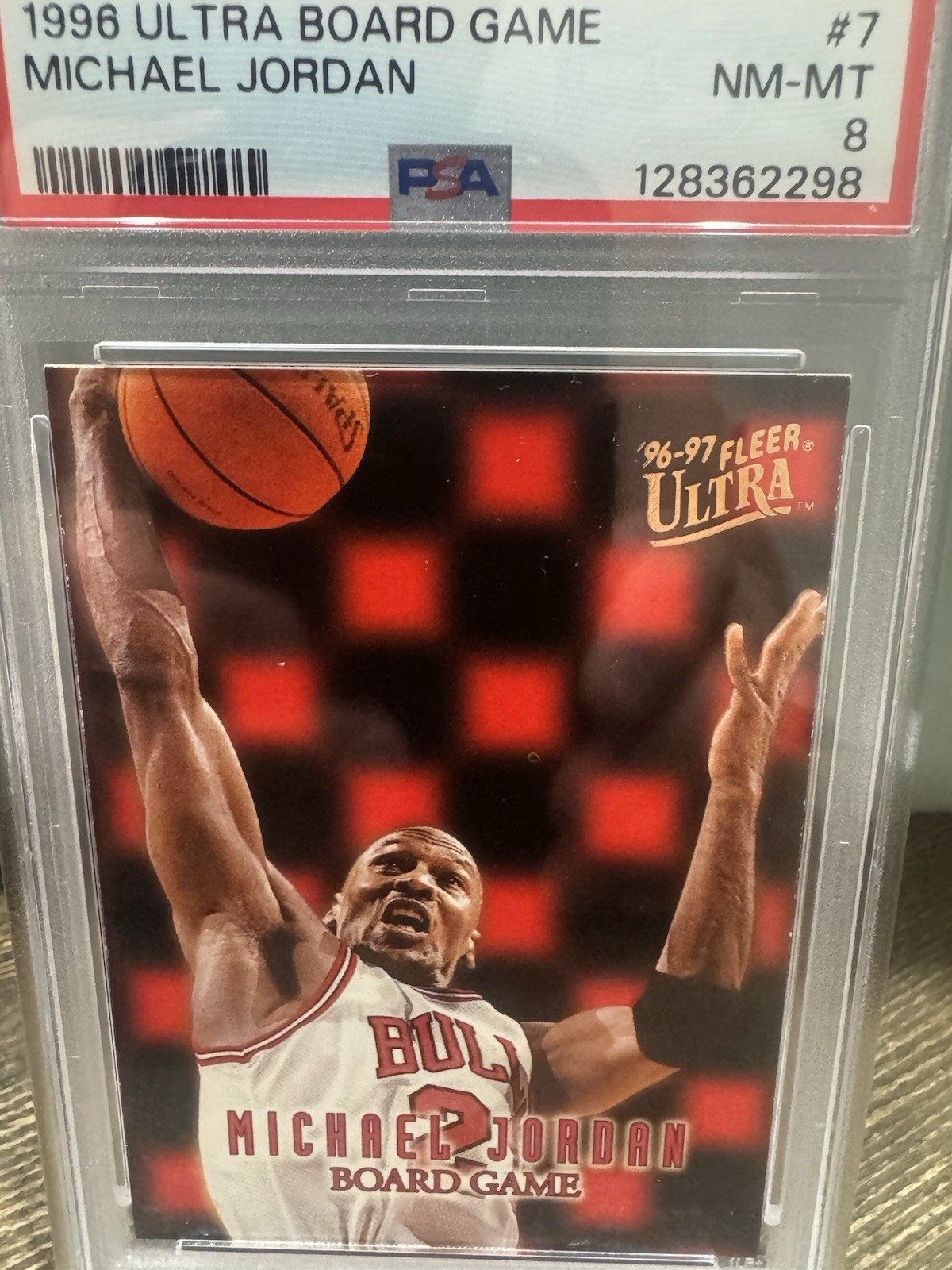 Fleer Ultra Board Game Michael Jordan #7 PSA 8 1996-97 Chicago Bulls NBA